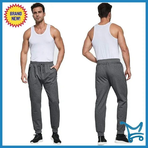 Men's Sherpa Fleece Lined Heavyweight Jogger Pants with Zipper Pockets